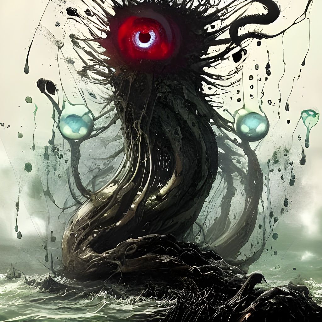 Dripping Hydra Emerges: Speedpaint Horror Art