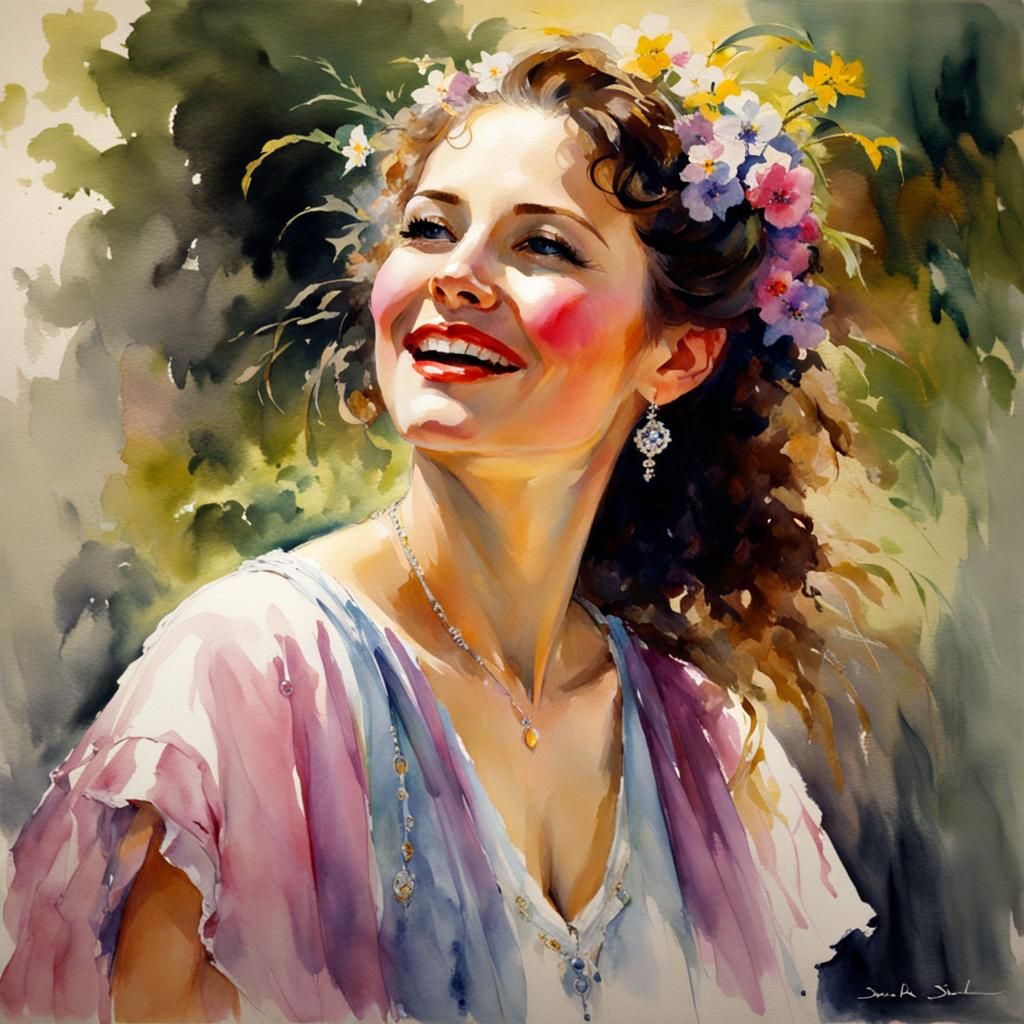 Heartwarming Watercolor Portrait of a Female Friend