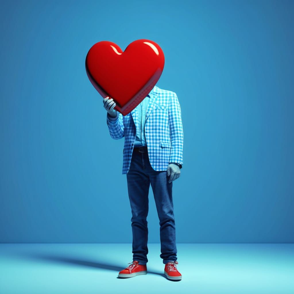 gingham heart art