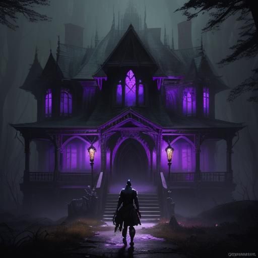 Eerie Haunted House in Dark Fantasy Style