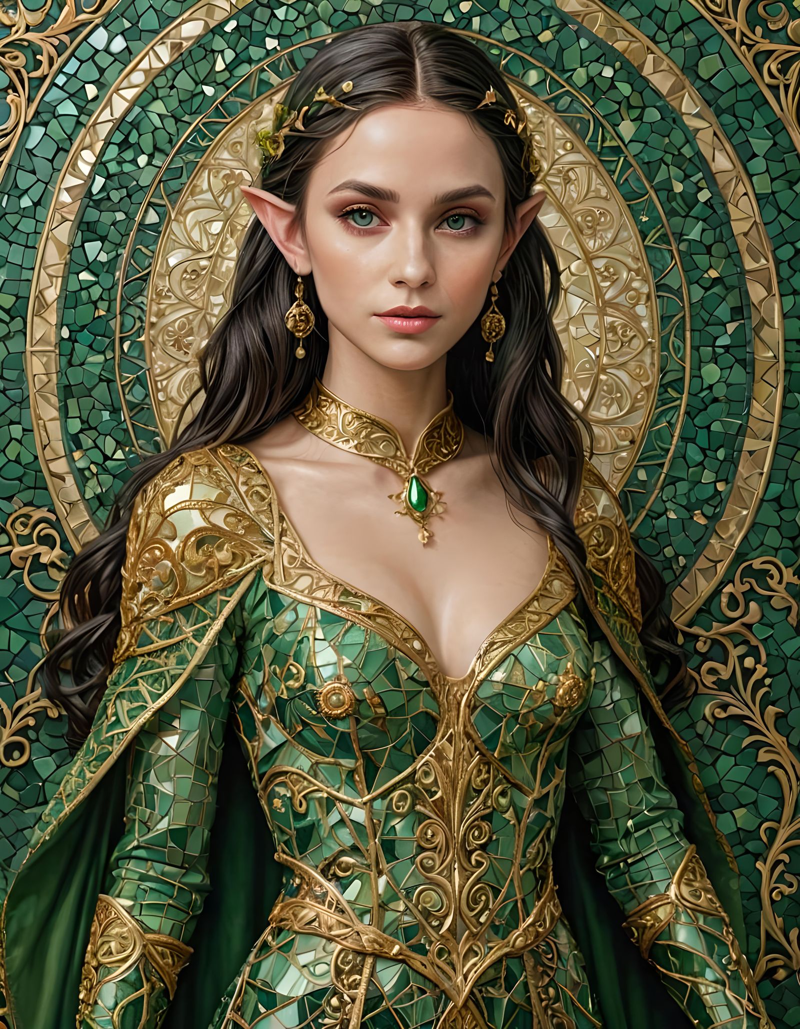 Fantasy Mosaic of an Elven Woman