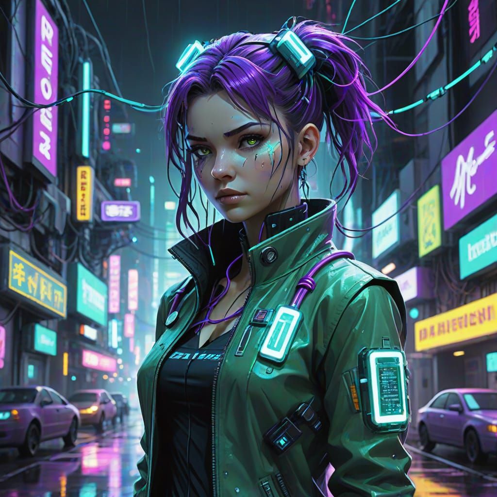 Nurse Glitch: Digital Supervillain in Cyberpunk Metropolis