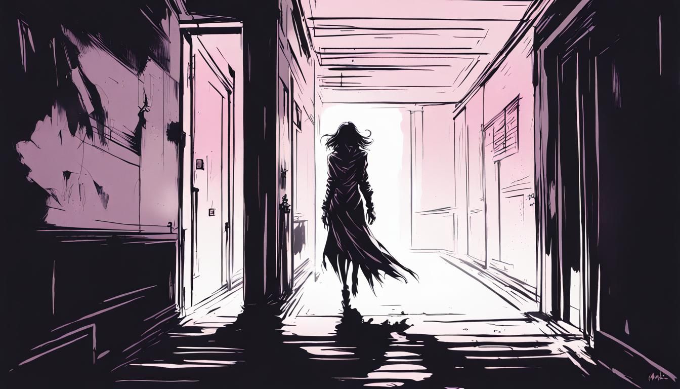 Creepy Ghost in Dark School, Mignola Style