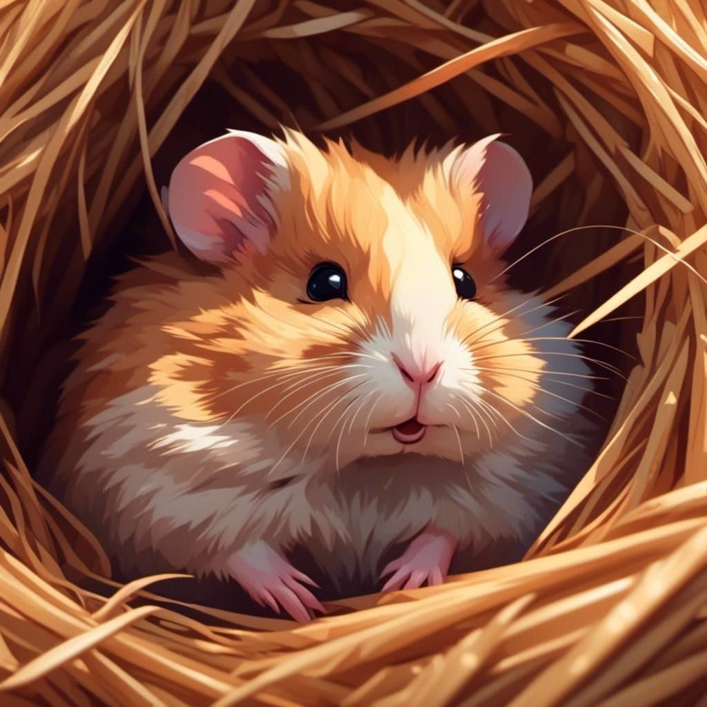 Cute Hamster Portrait in Detailed Concept Art