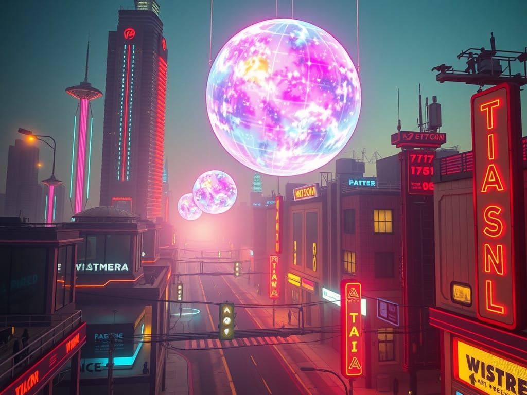 Surreal Holographic Projections in Cyberpunk Cities