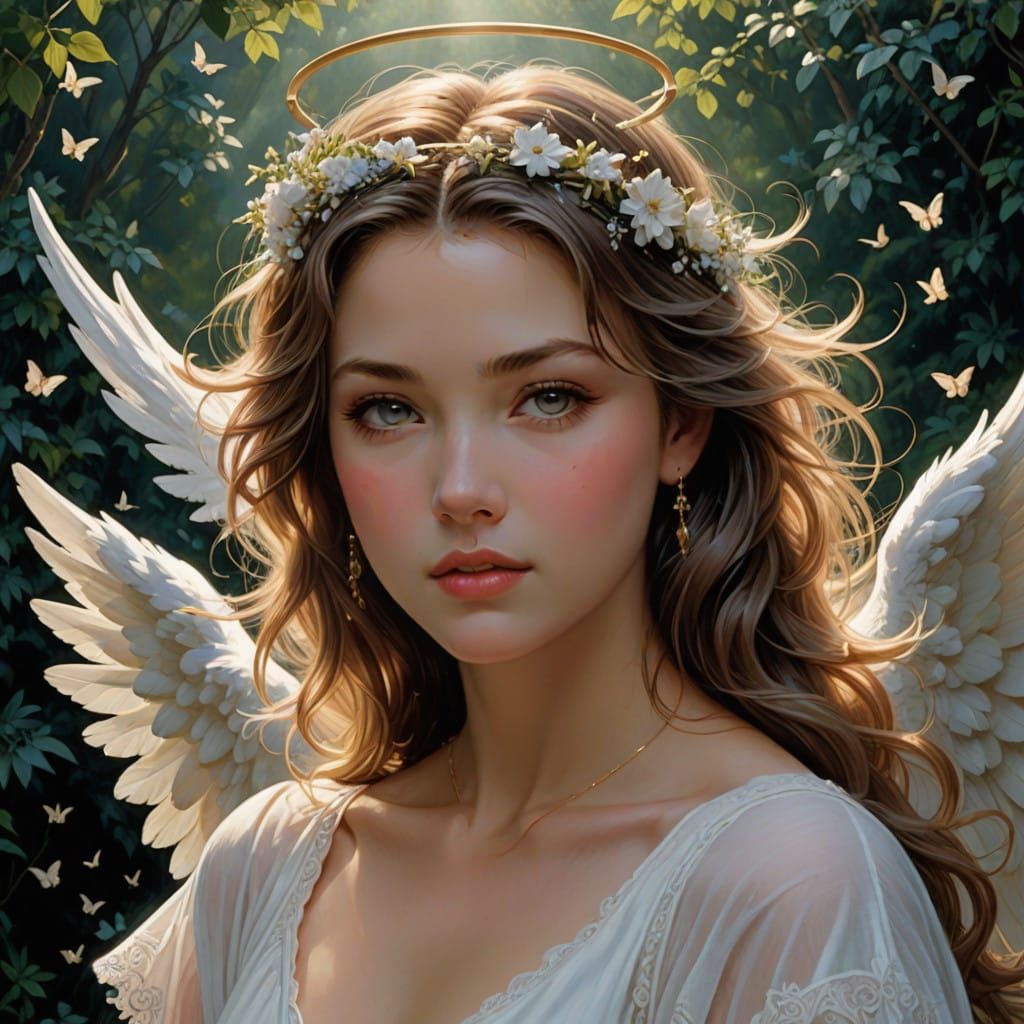 Surreal Goddess Unfurls Wings of Endless Dreams