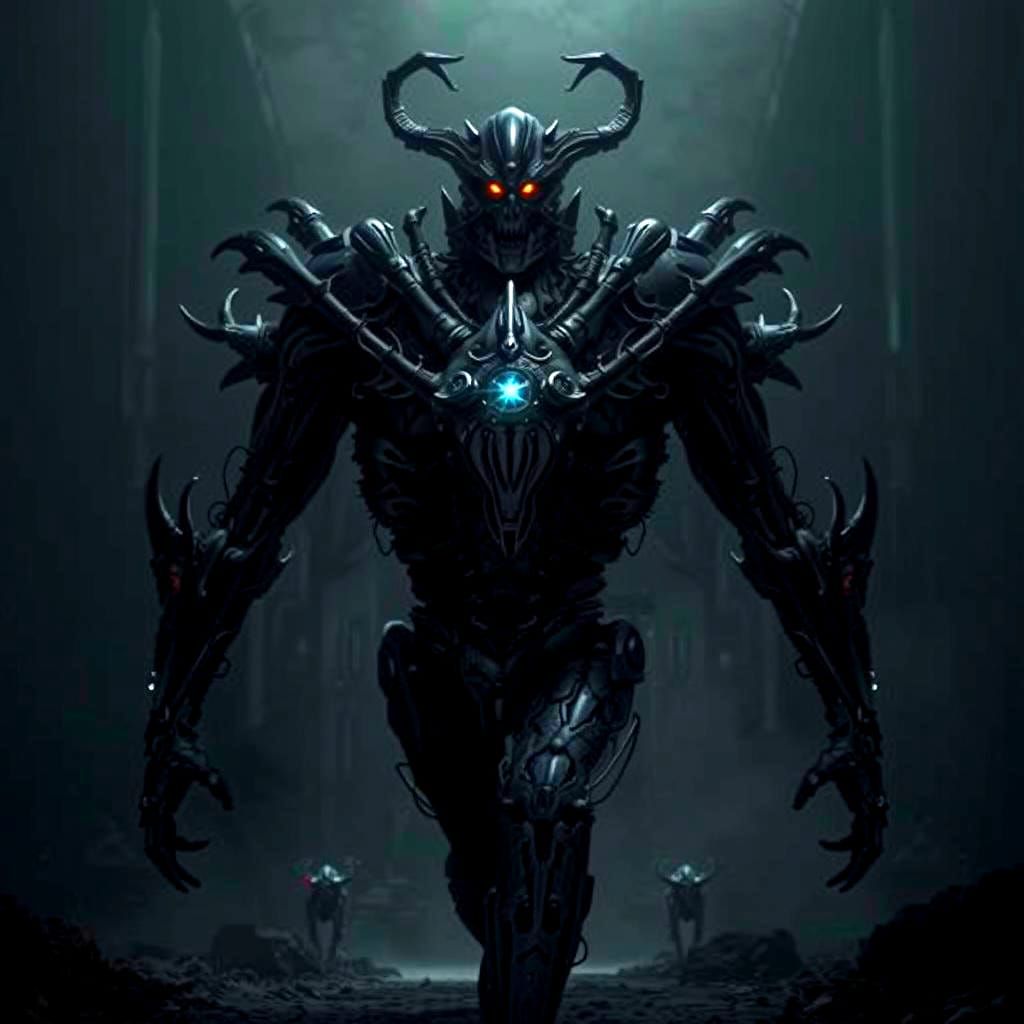 Horrific Biomechanical Cenobites in Giger Style