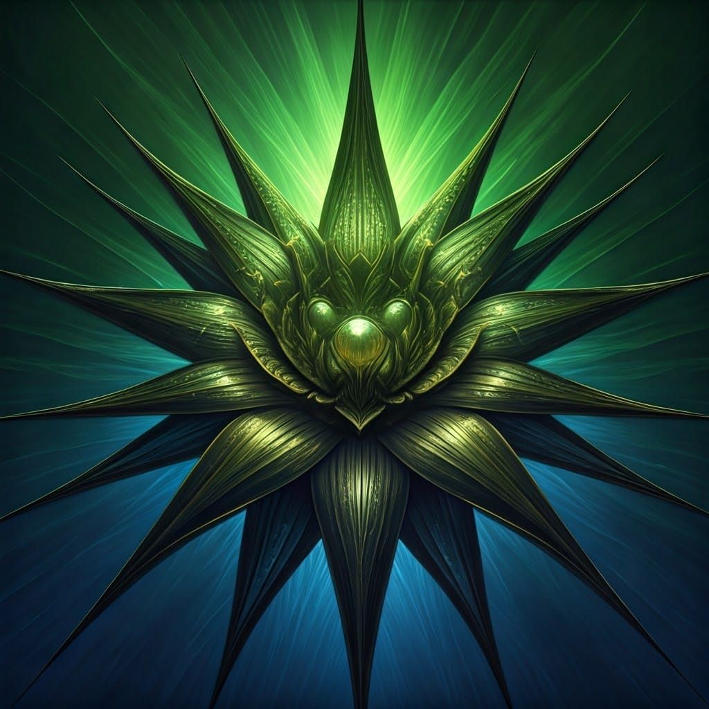 Mystical Orchid with Razor Petals in Emerald and Sapphire