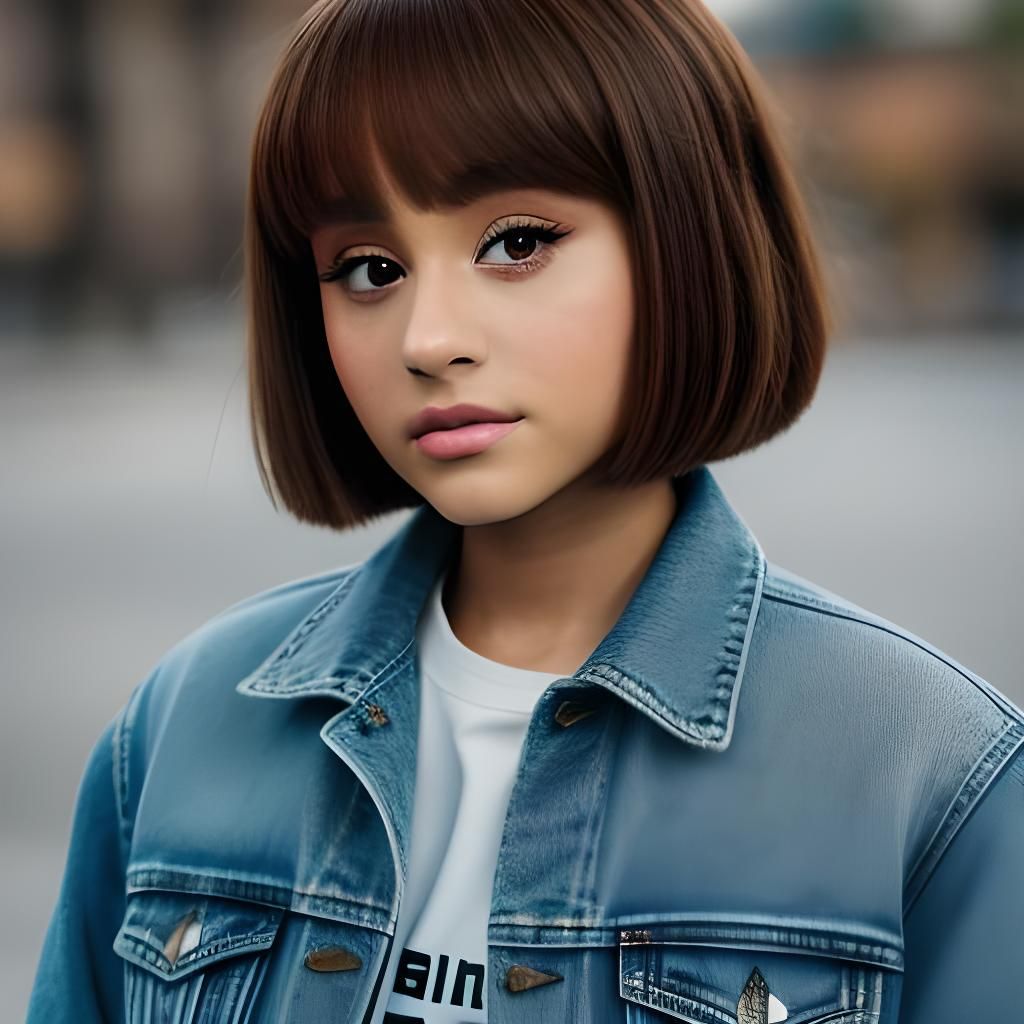 Ariana Grande Portrait with Bob Haircut