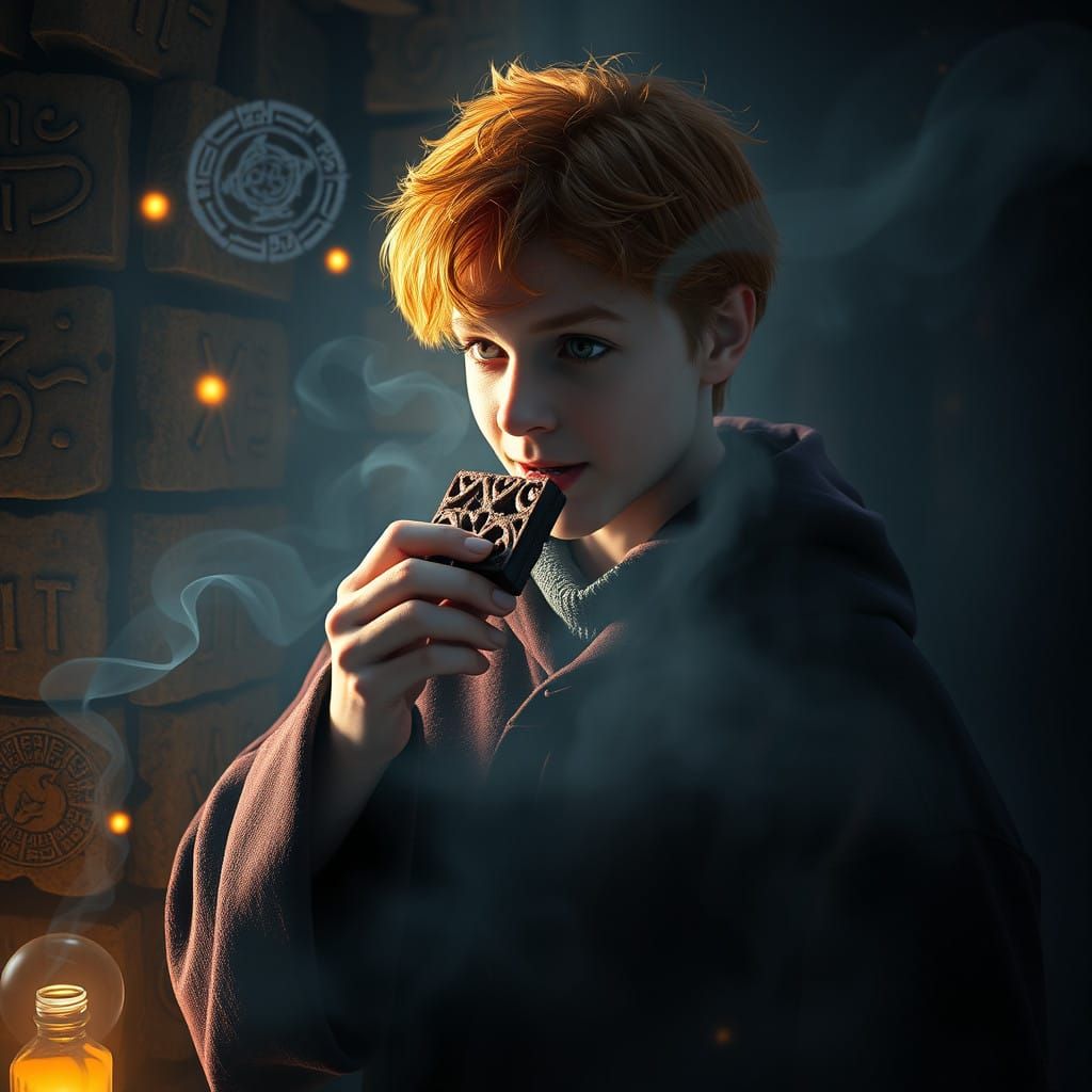 Harry Potter's Ron Weasley in a Magical Chocolate Scene