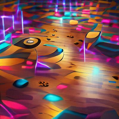 Lively Dance Floor Scene with Colorful Lights