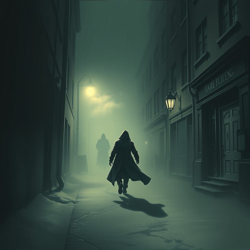 Eerie London Alley Escape in Gustave Doré Style