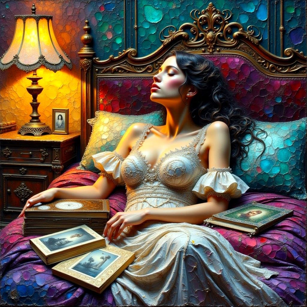 Romantic Memories in a Warm, Vibrant Oil Painting