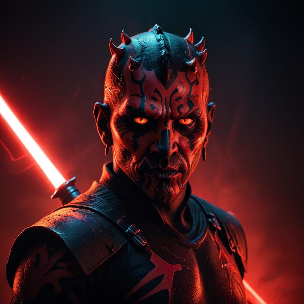 Darth Maul Concept Art in Dark Fantasy Style