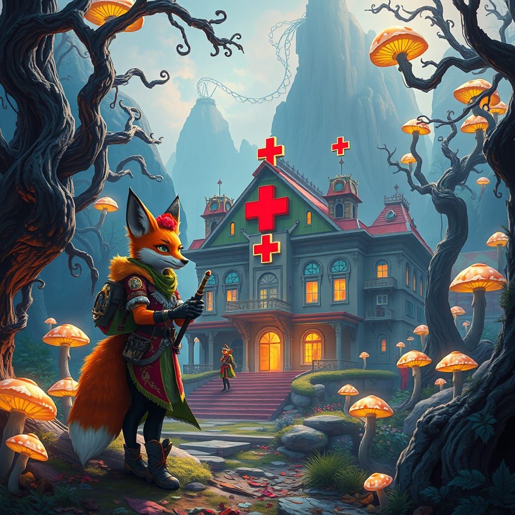 Futuristic Foxes Build a Grand Red Cross Hospital in a Mysti...