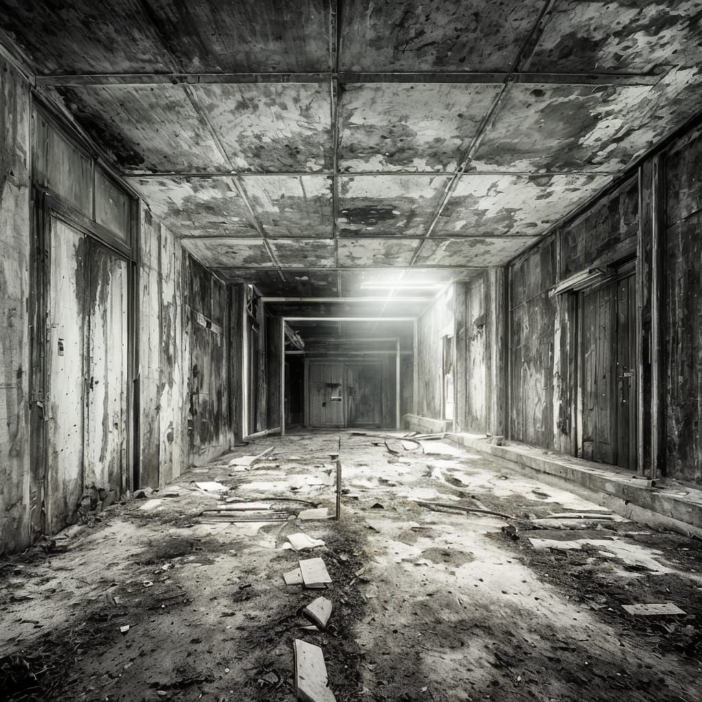 Eerie Underground Bunker Entrance in Horror Style