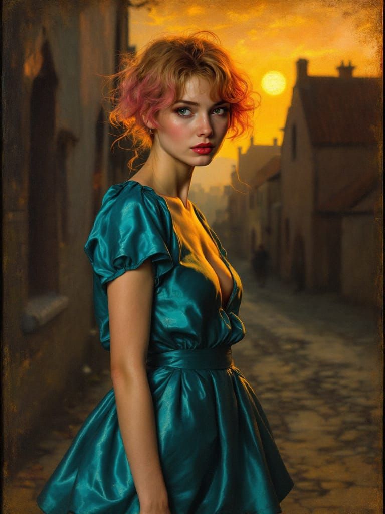 Dutch Golden Age Pin-Up in Golden Hour Light