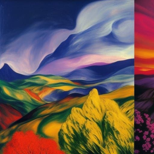 Ethereal Figures in Distant Window: Expressionist Style