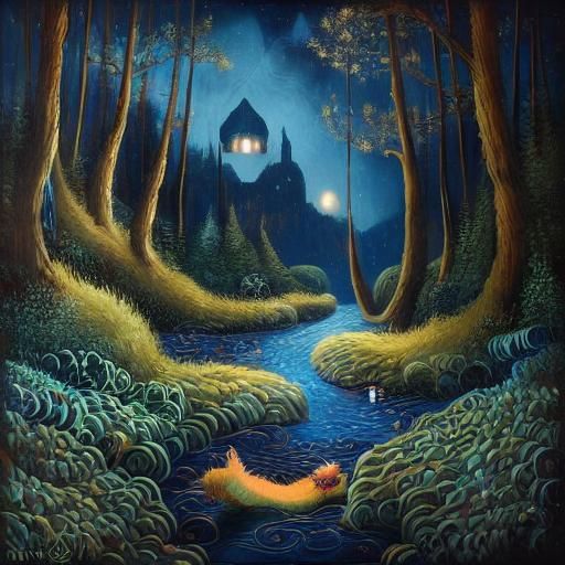 Mythological Dreams: Ink and Acrylic Storybook Illustration