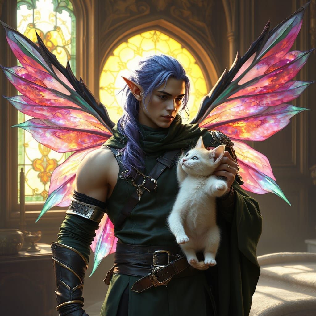 Mystical Rogue with Enchanted Fairy Wings in Whimsical Fanta...