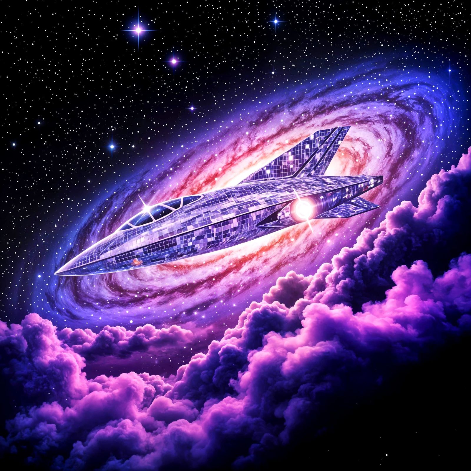 Vintage Space Disco Album Cover Art