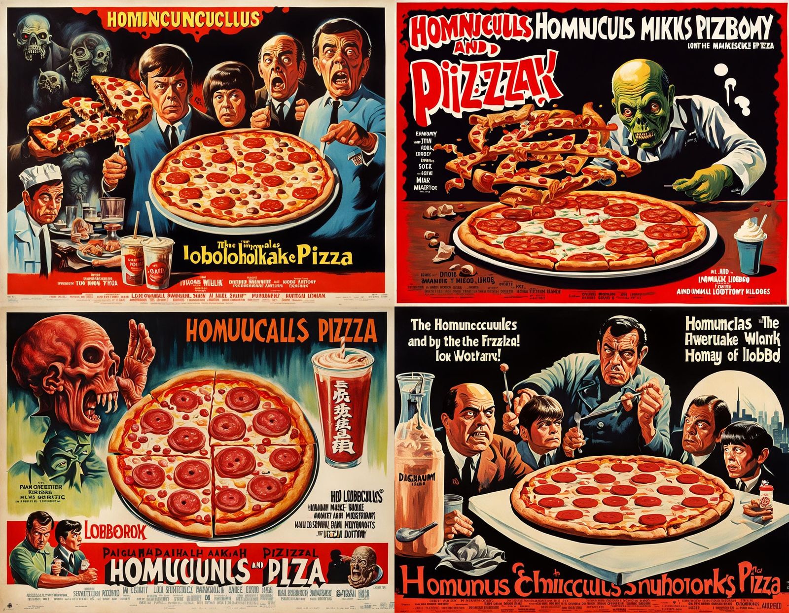 1960s Horror Movie Poster with Homunculus