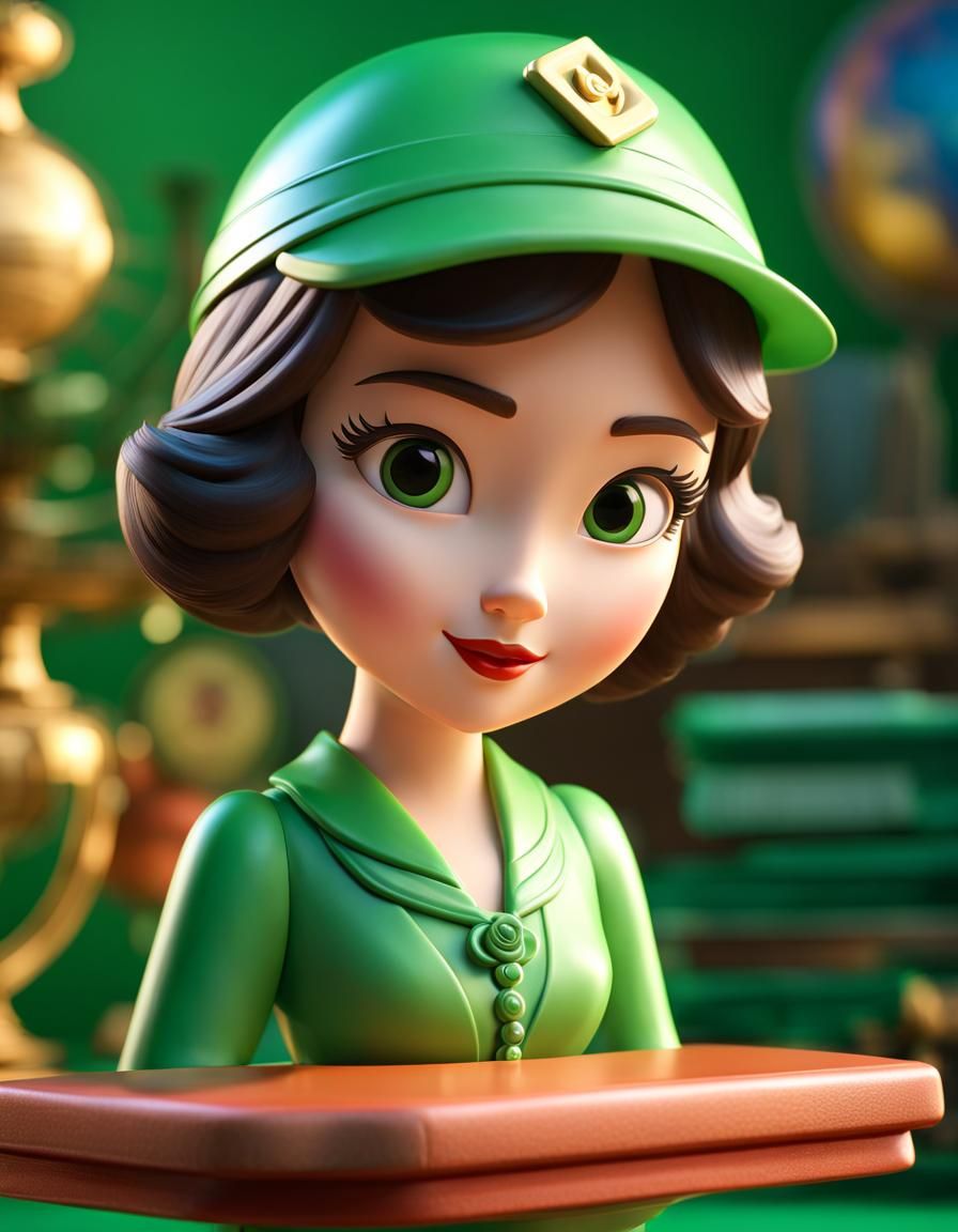Figurine a girl in school costume