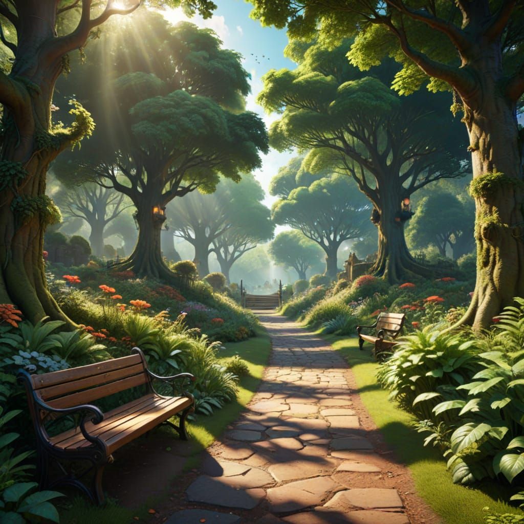 Fantasy Park Concept Art for National Walk to a Park Day