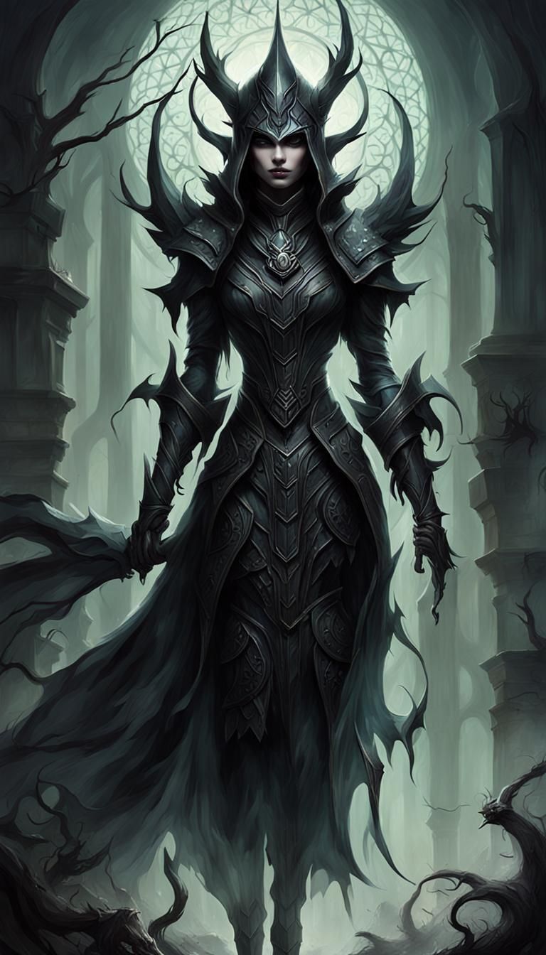 Eerie Decaying Figure in Dark Fantasy Style