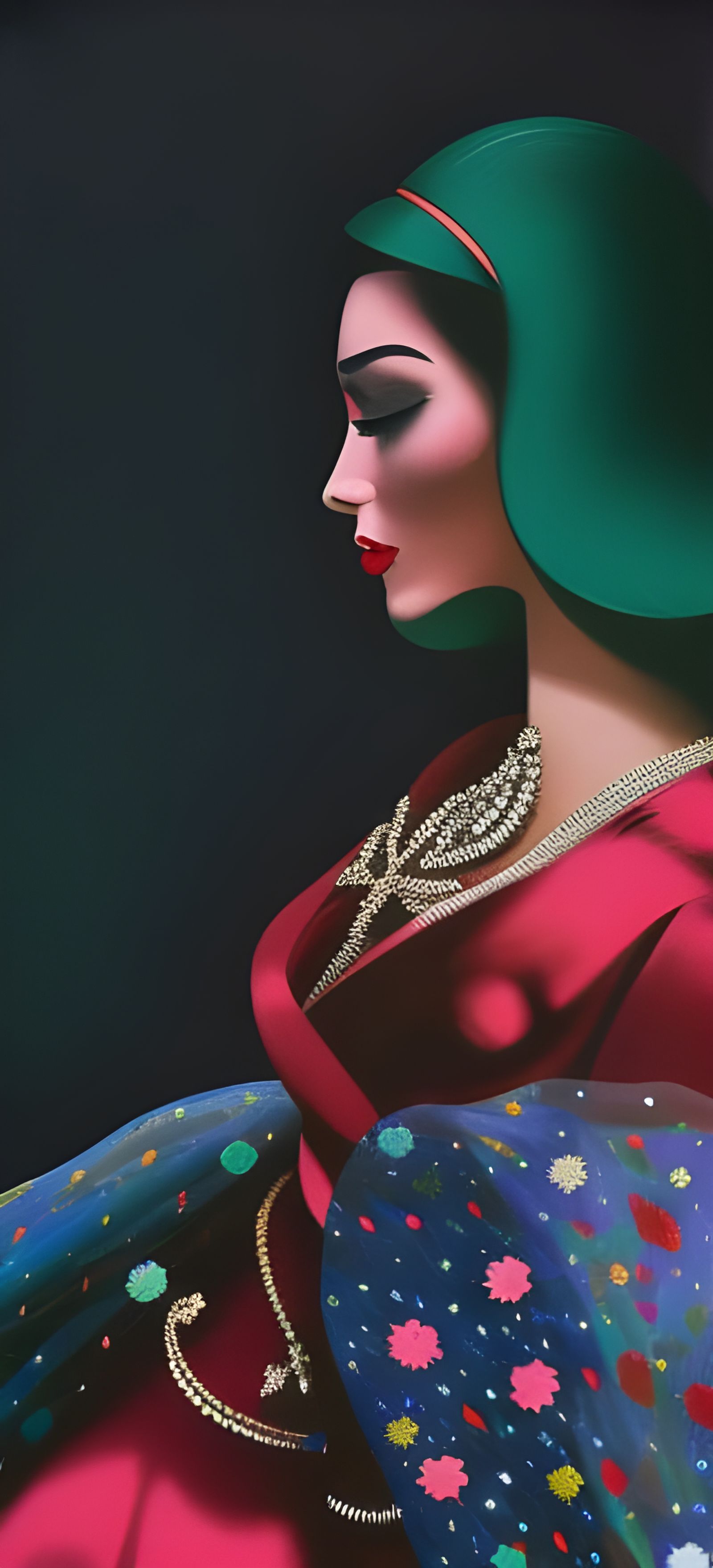 1950s Woman on Stage in Pop Art Style