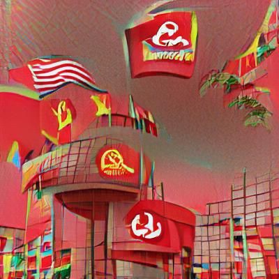 Stylized Communist Flag Digital Rendering