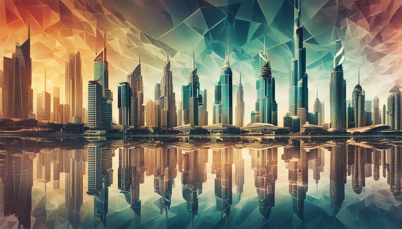 Dubai Skyline Double Exposure: A Hyperrealistic Cityscape