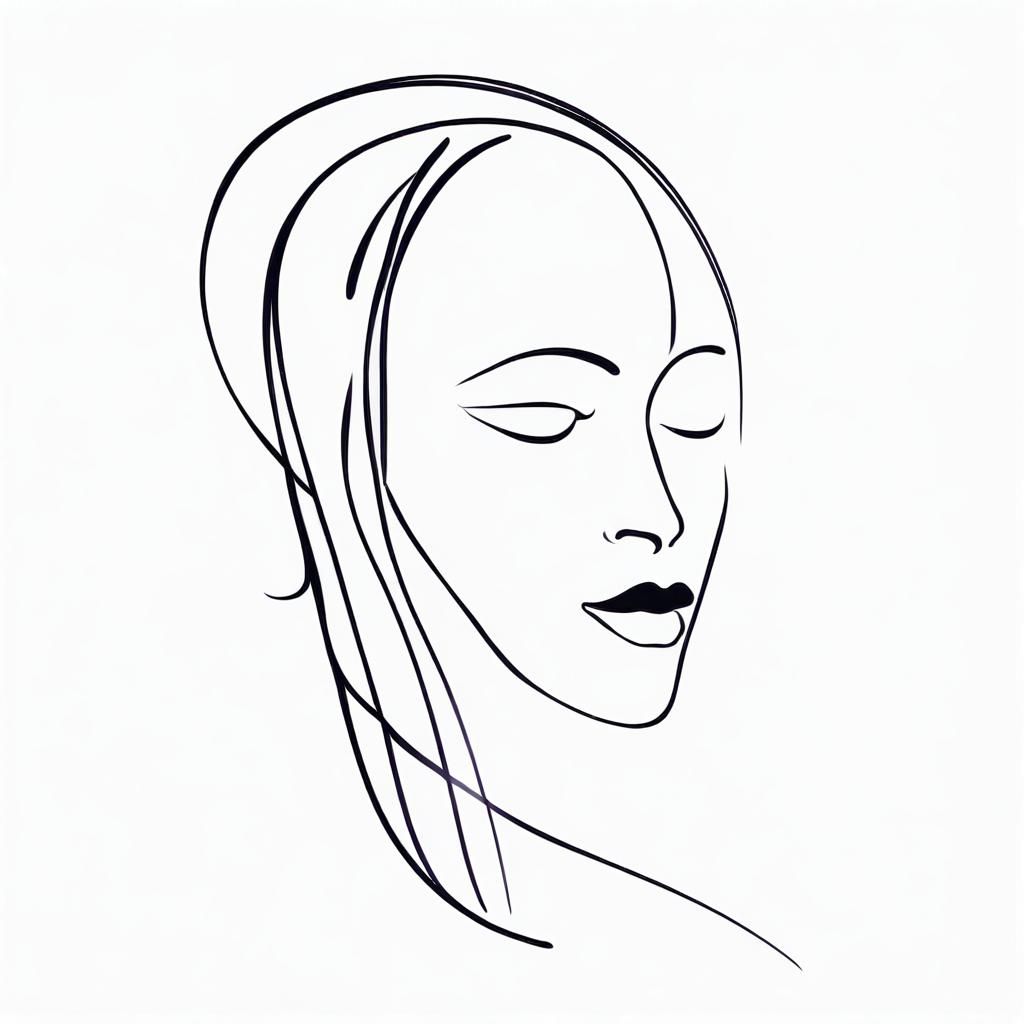 Minimalist Woman Silhouette in Picasso Style