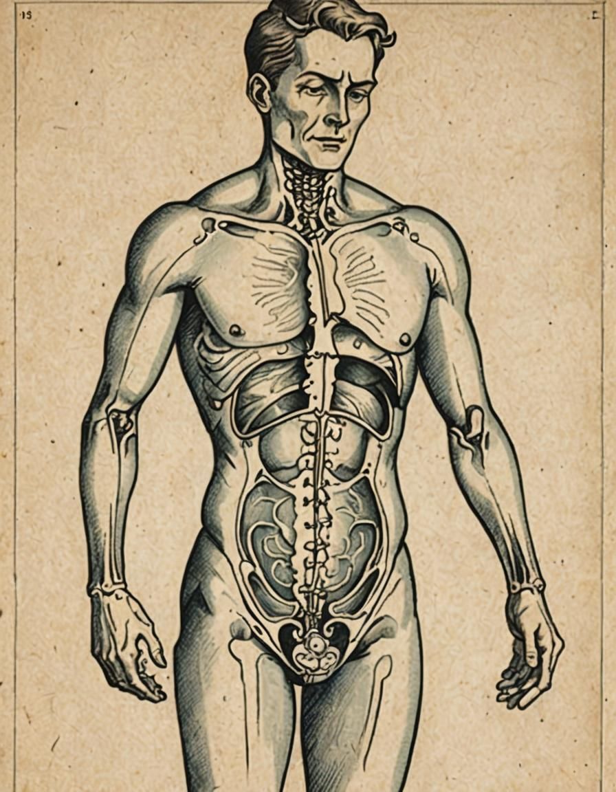 Cartoon X-Ray Reveals Hourglass Figure