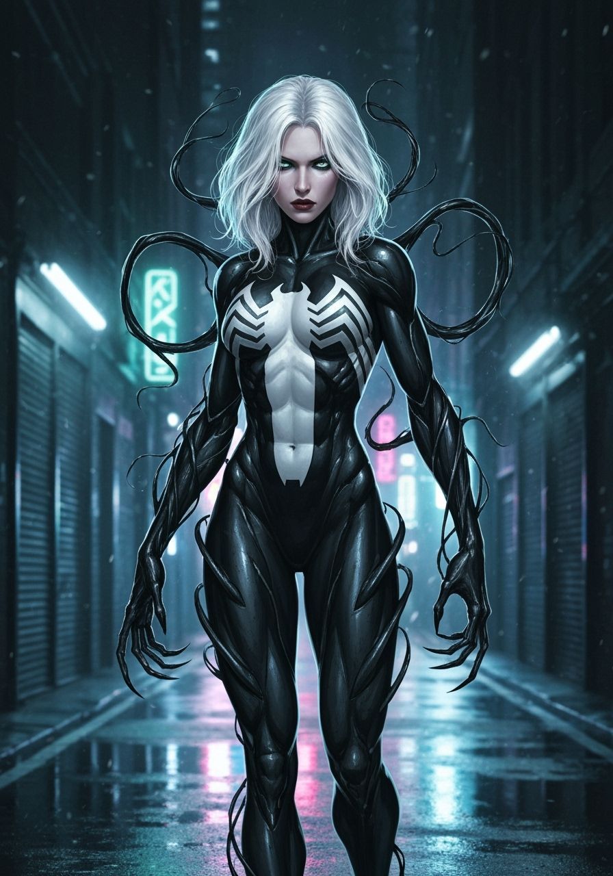 Emma Frost Merges With Venom In Dark Alleyway