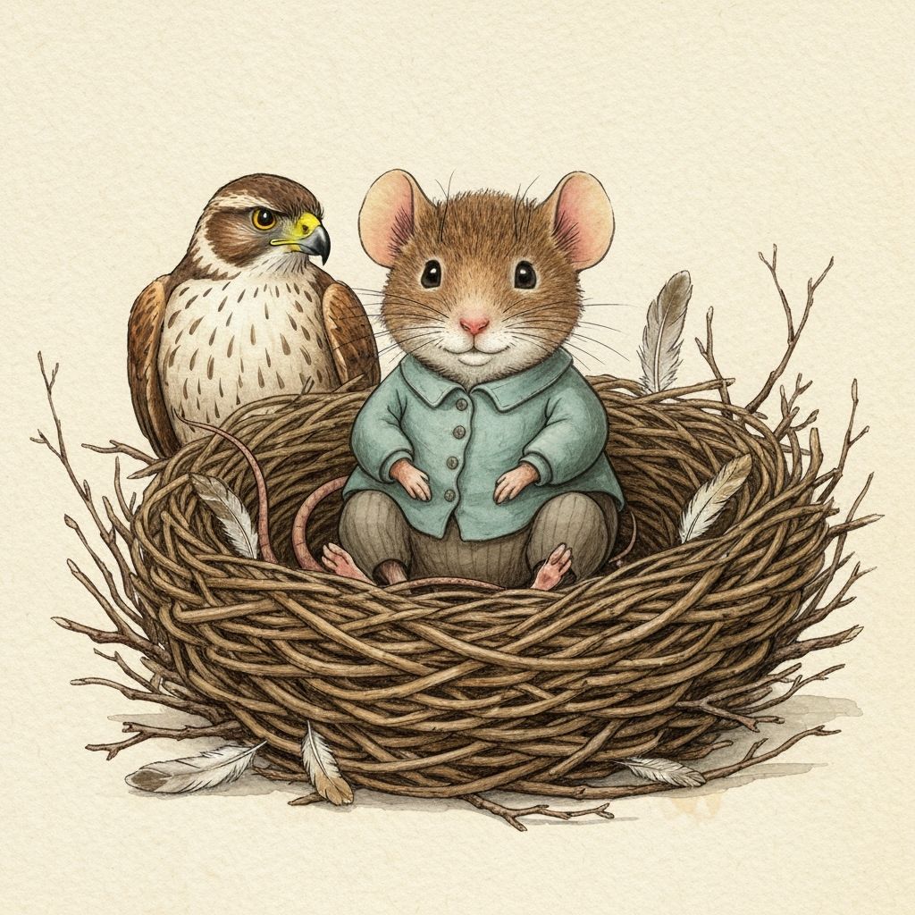 Mouse and Hawk Befriend Each Other in Elaborate Nest