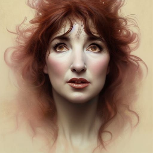 Kate Bush Portrait in Medieval Painting Style