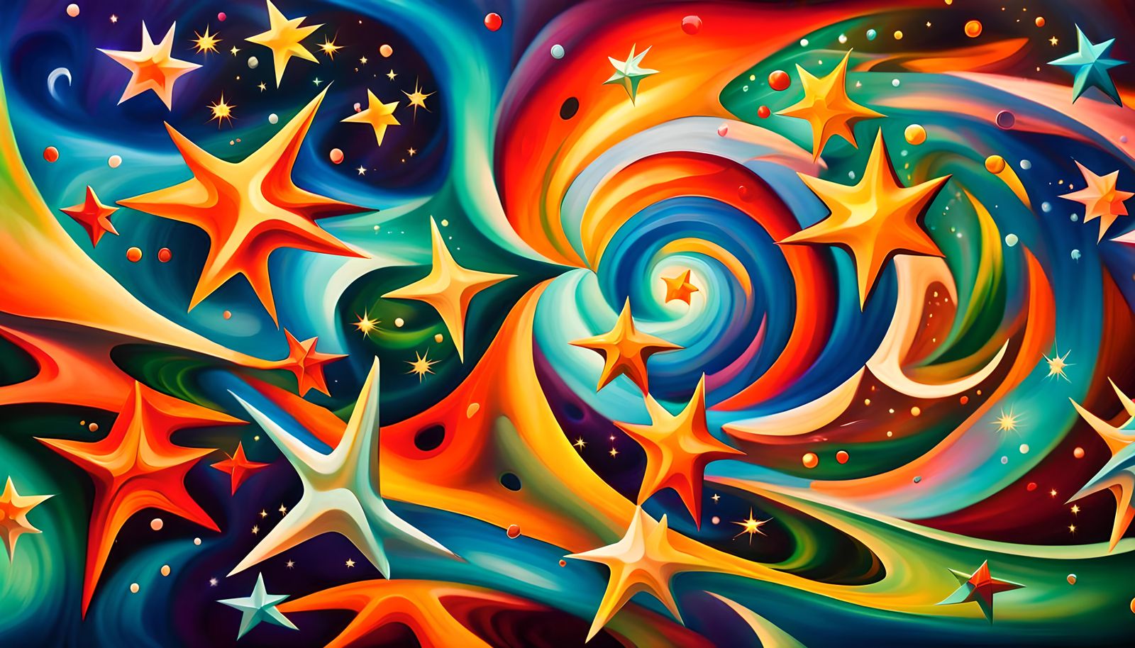 Swirling Newborn Stars in Iridescent Plasma Maelstrom