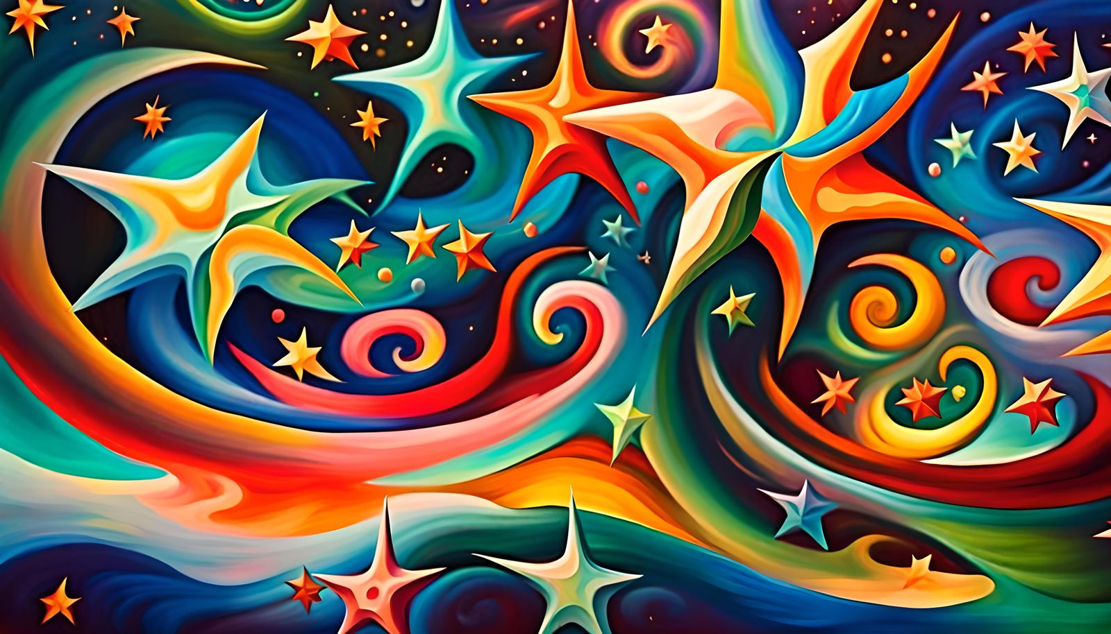 Vivid Swirling Stars in Iridescent Plasma Maelstrom