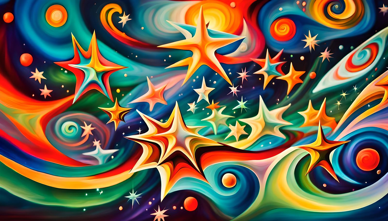 Swirling Newborn Stars in Iridescent Plasma Maelstrom