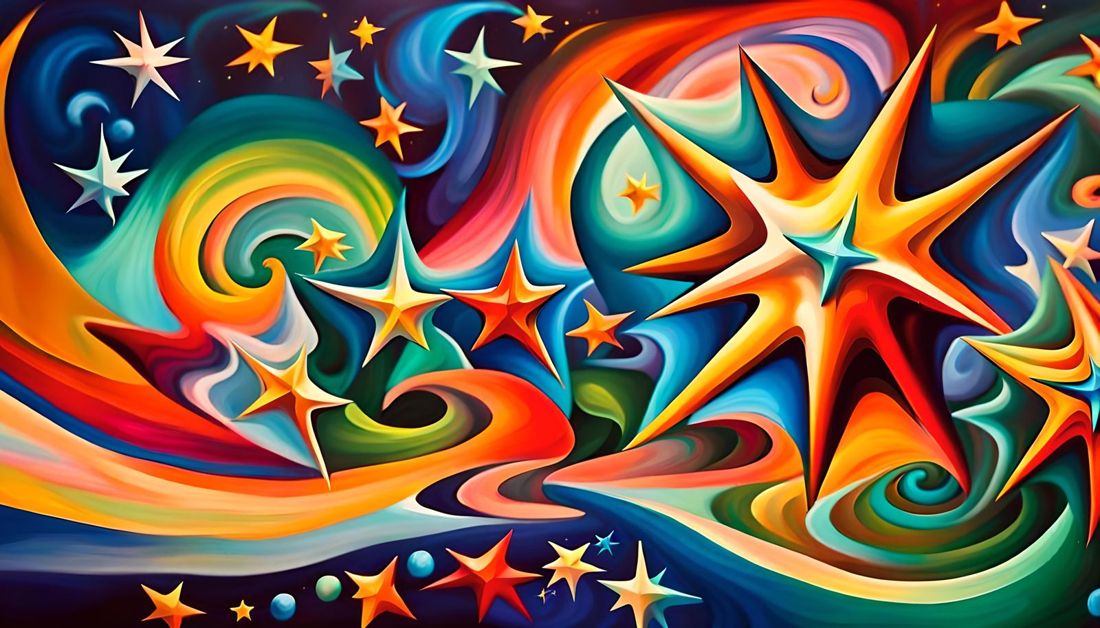 Swirling Newborn Stars in Iridescent Plasma Maelstrom