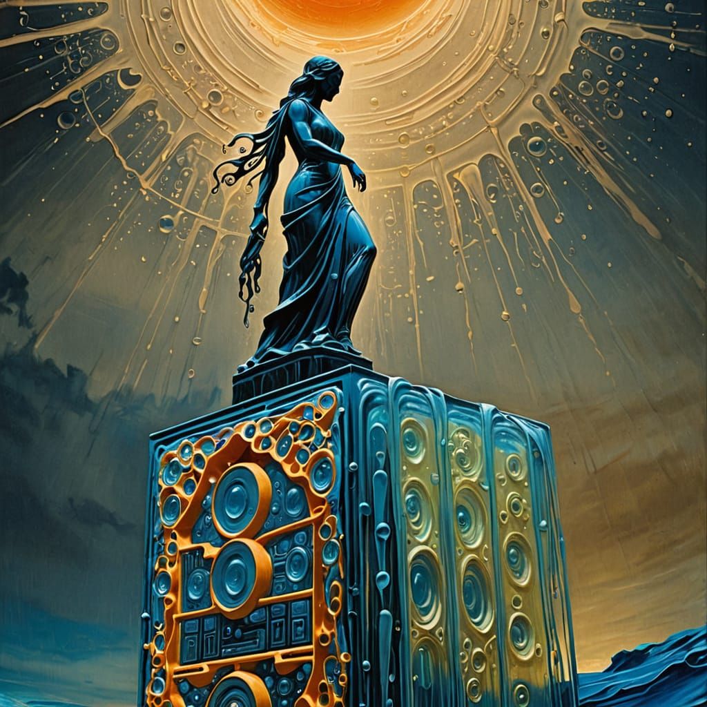 Surrealist Goddess of Data in Ethereal Hyperfuturistic Lands...