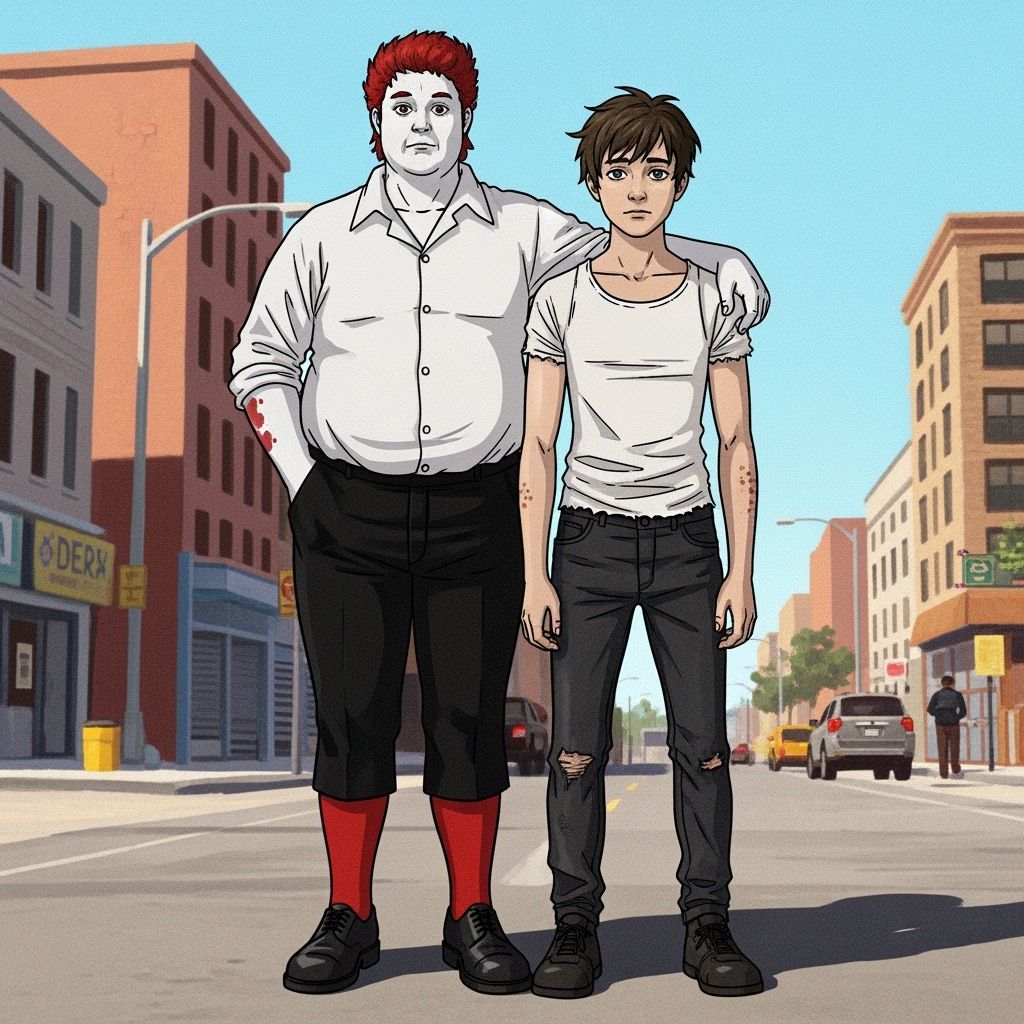 Friends in the City: A Gritty Photorealistic Rendition