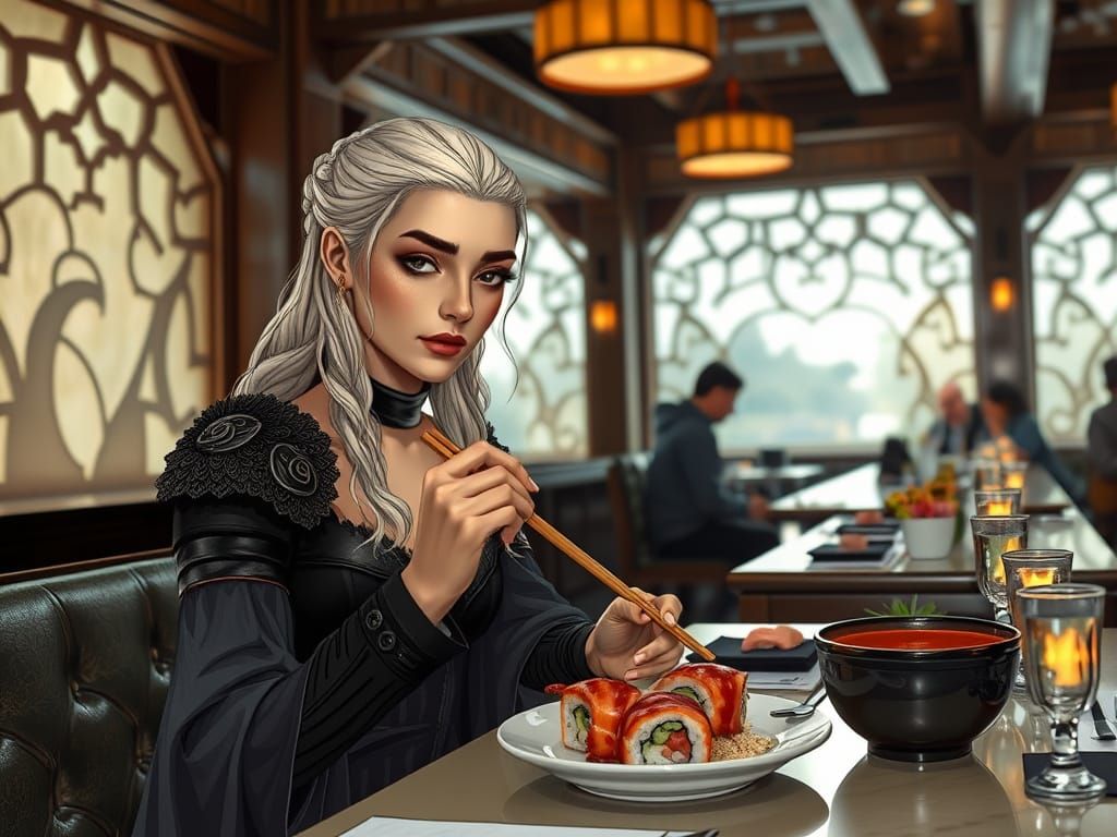 Daenerys Targaryen in Elegant Westeros Sushi Setting