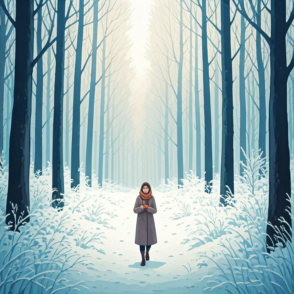 Snowy Forest Walk in Cinematic Realism Style
