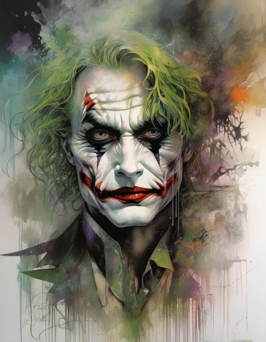 Joker Inspired Digital Art in Surrealist Style