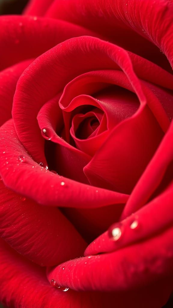 Exquisite Close-Up of a Velvety Red Rose