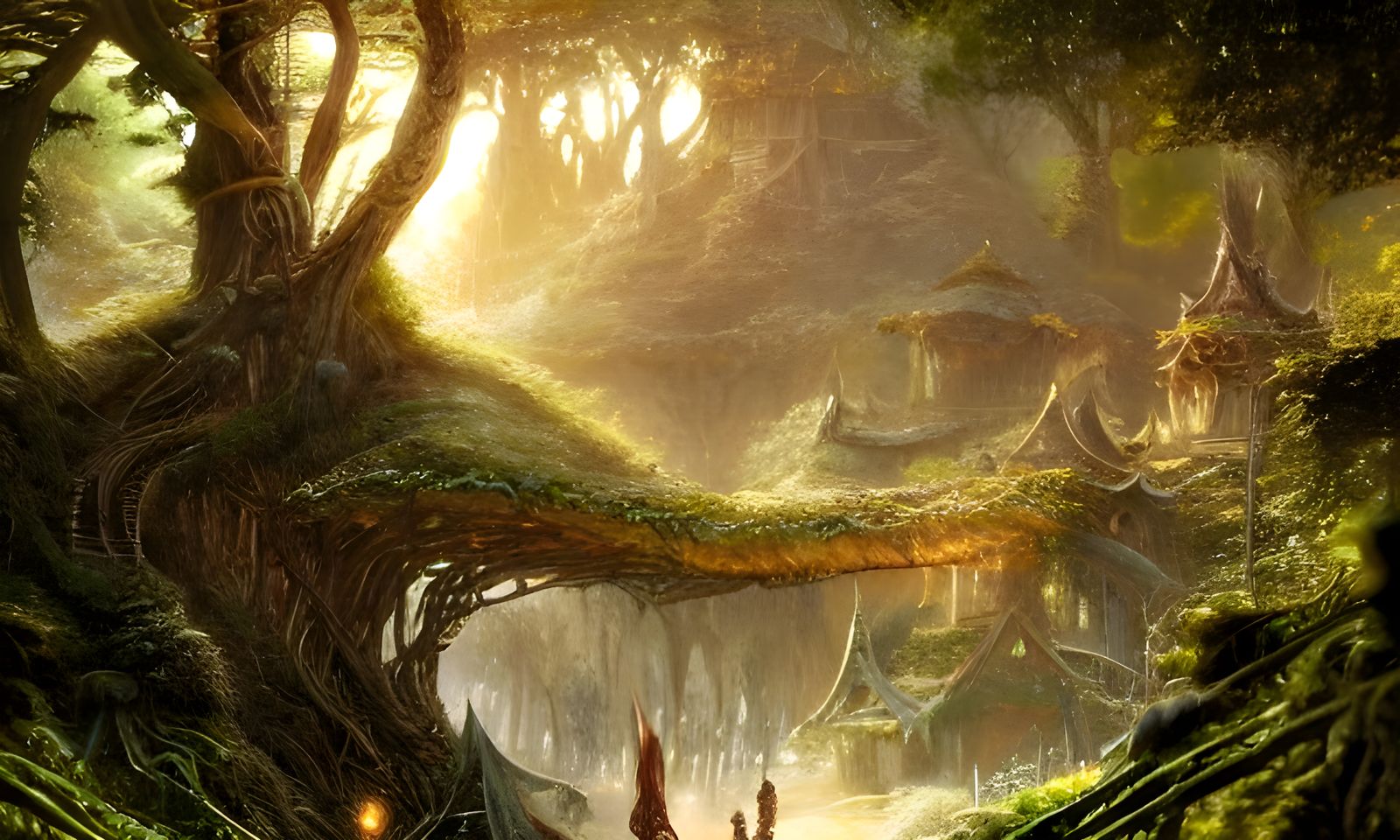 Female Elves in Lothlórien Digital Art