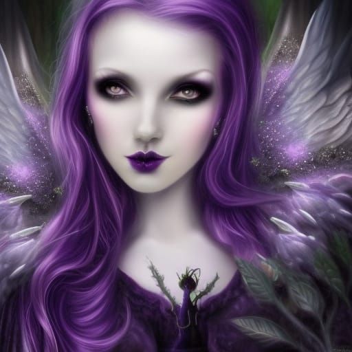 Gothic girl purple fairy