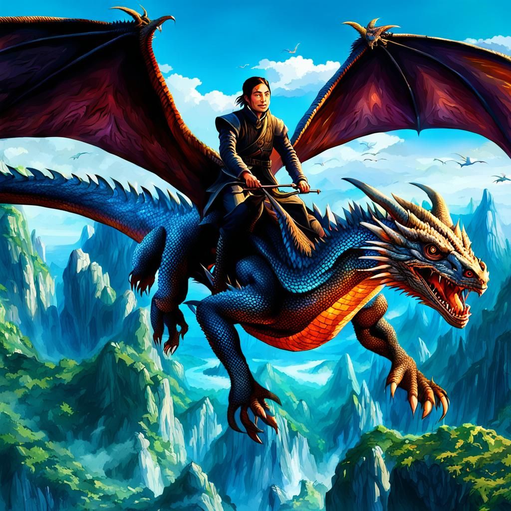 Dragon Riders in Fantasy World